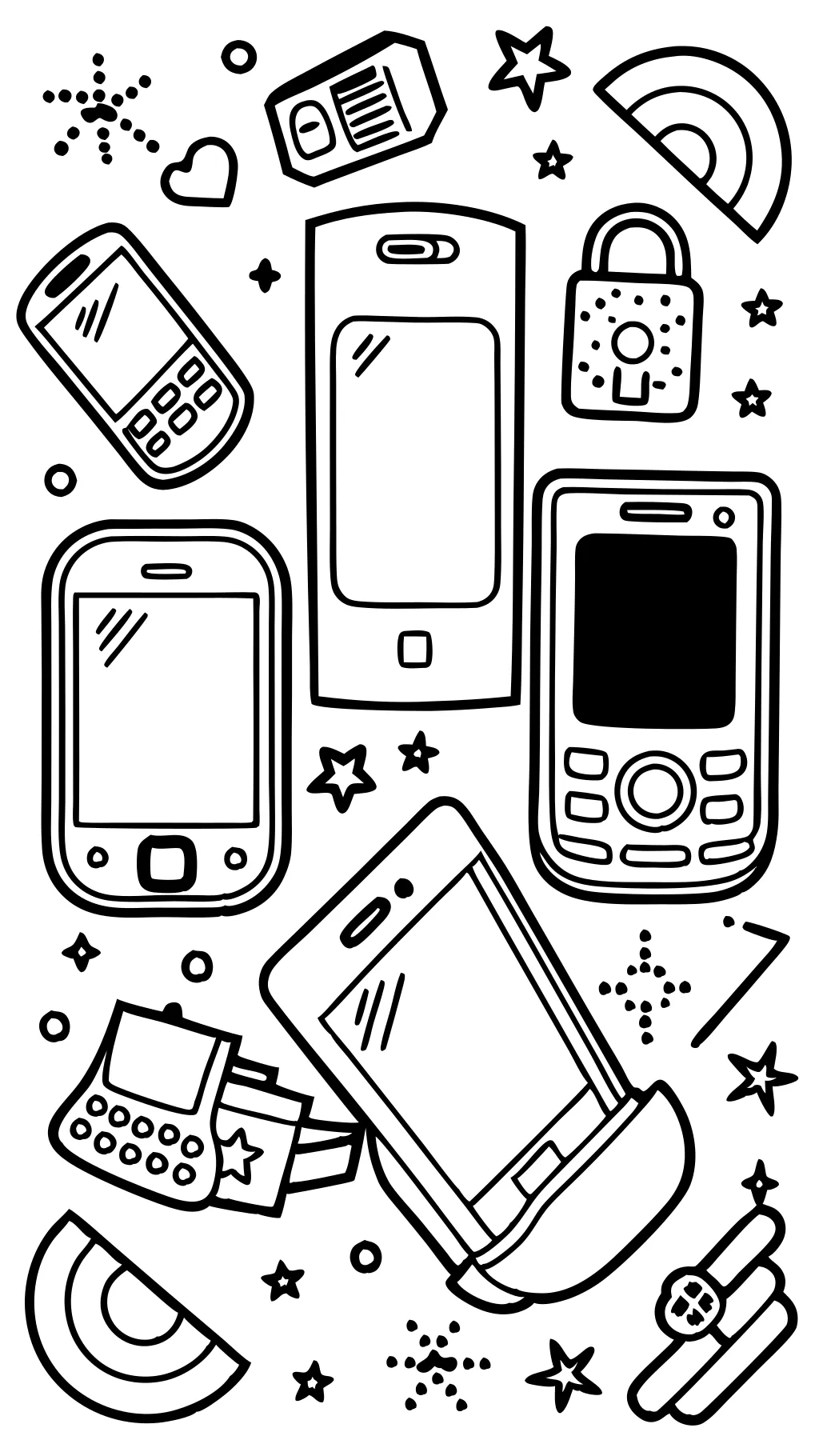 mobile phone coloring pages